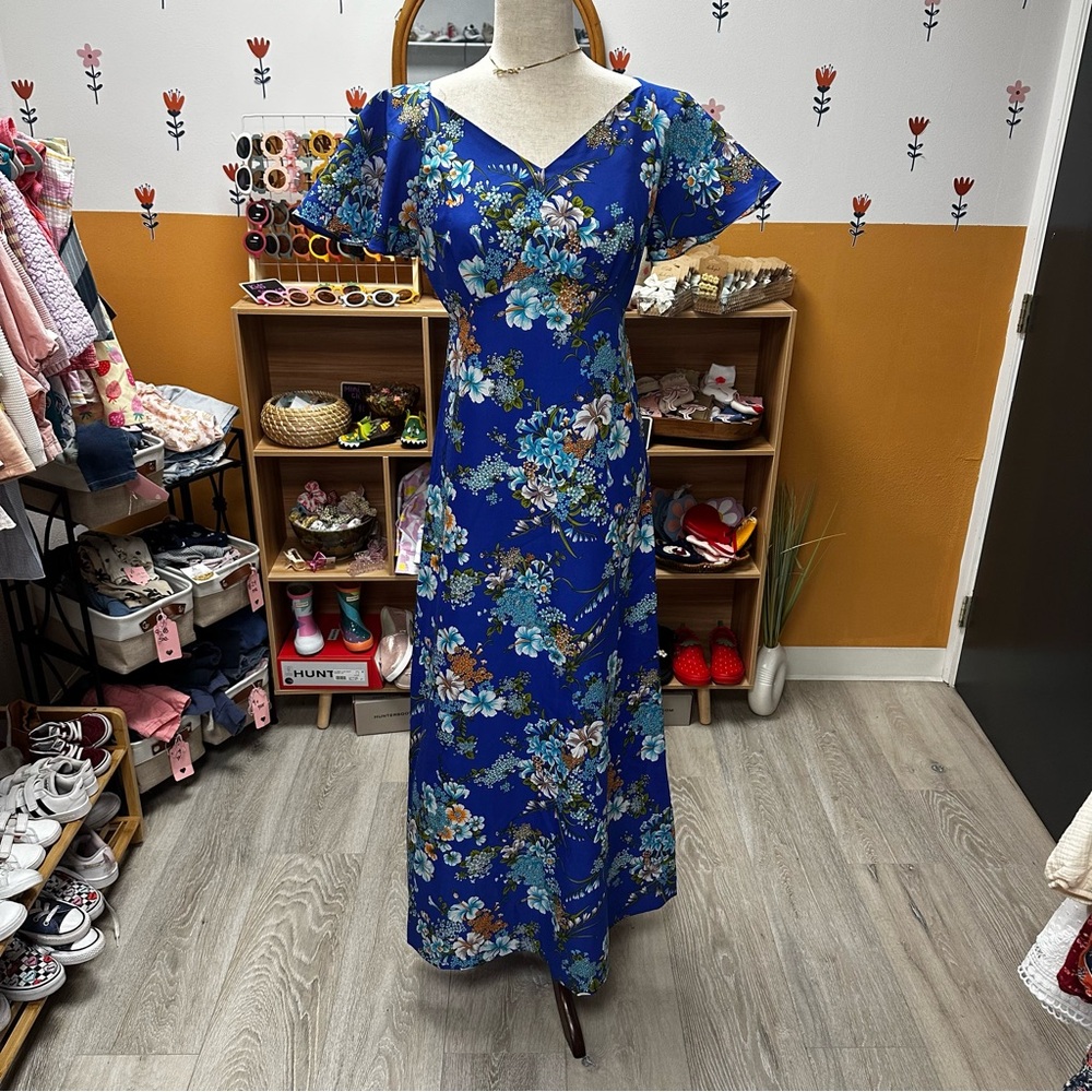 Vintage Maluna Hawaii maxi floral dress